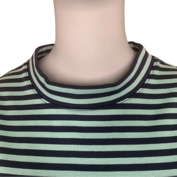 FREE PEOPLE Beach Striped Dress Navy Multi Knit Cover Up Short Sleeves Casual - Picture 6 of 14